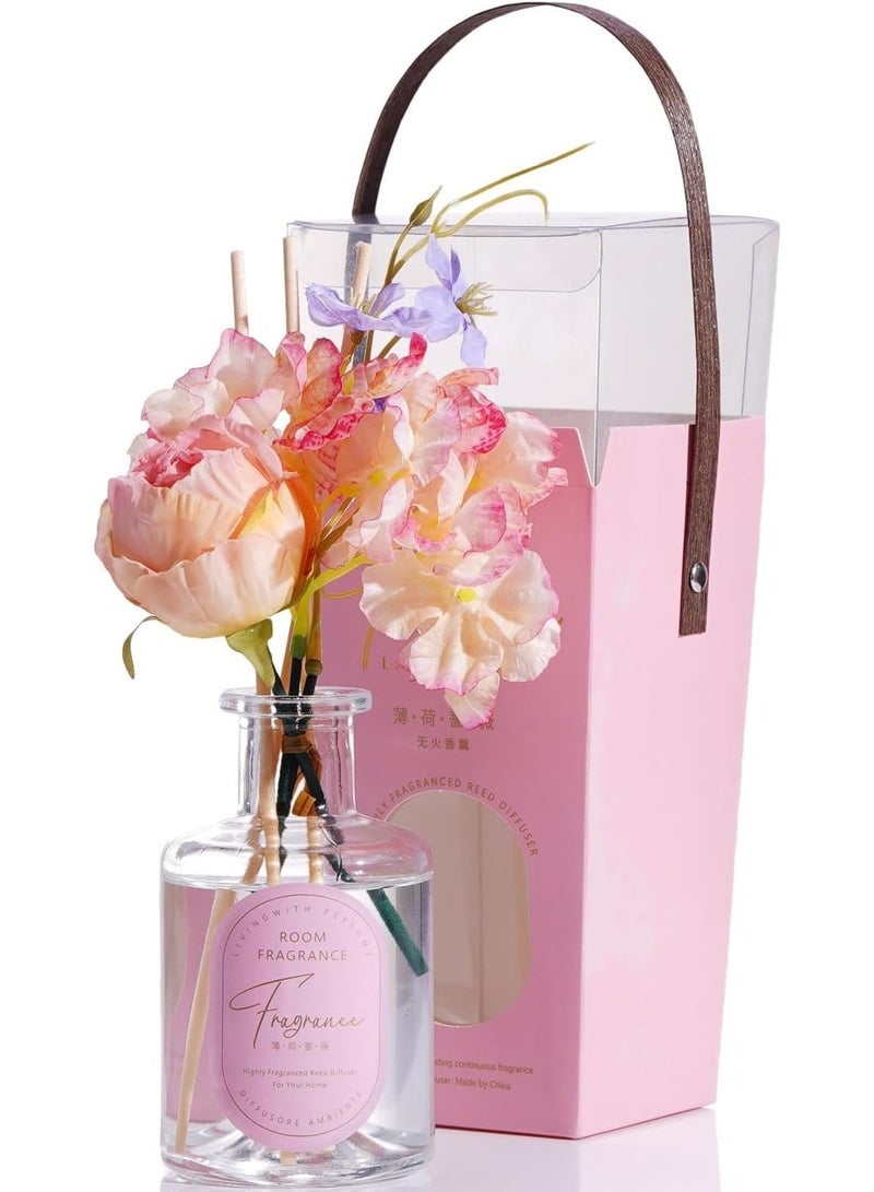 SODANEED Reed Diffuser Set, 200ml Aromatherapy Diffuser with Pretty Dry Flowers Decor, Reed Diffusers Oil, Home & Office Decor Room Car Fragrance, Scented Oil Diffusers Gift Set - Image 1